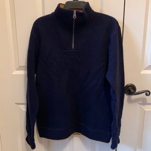 GAP Navy Quarter Zip Wool Sweater Size L